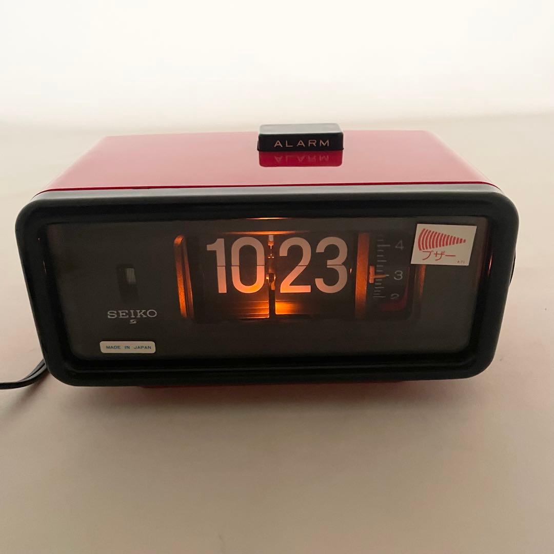 【極美品】セイコー パタパタ時計 SEIKO DP692T 赤 箱付き レトロ