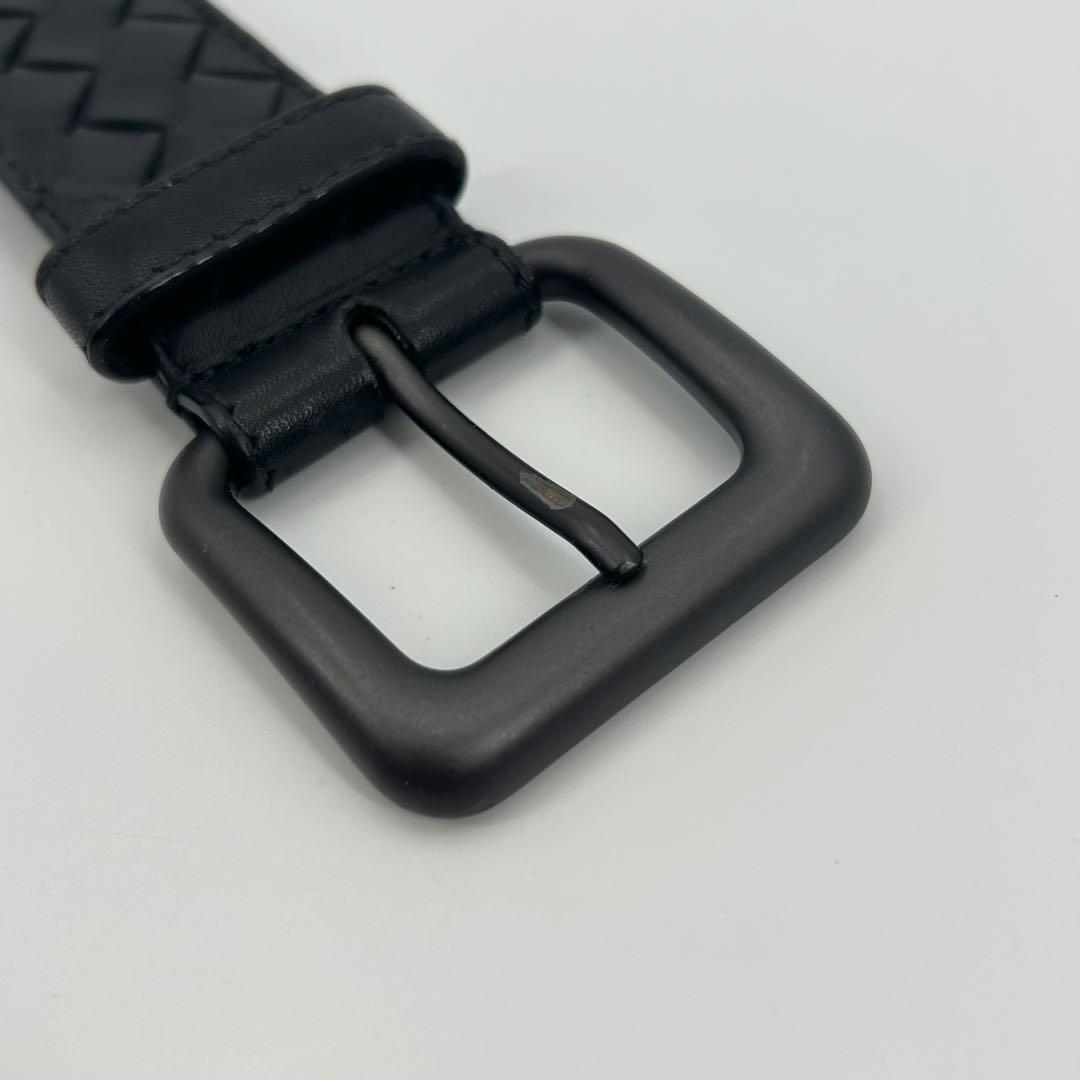 美品✨ボッテガヴェネタ ベルト イントレチャート 編み込み ブラック メンズ