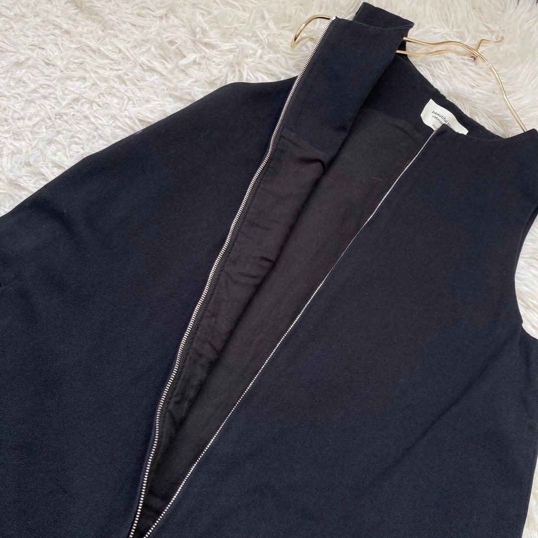 beautiful people サロペット ブラック 38 ワイドパンツ