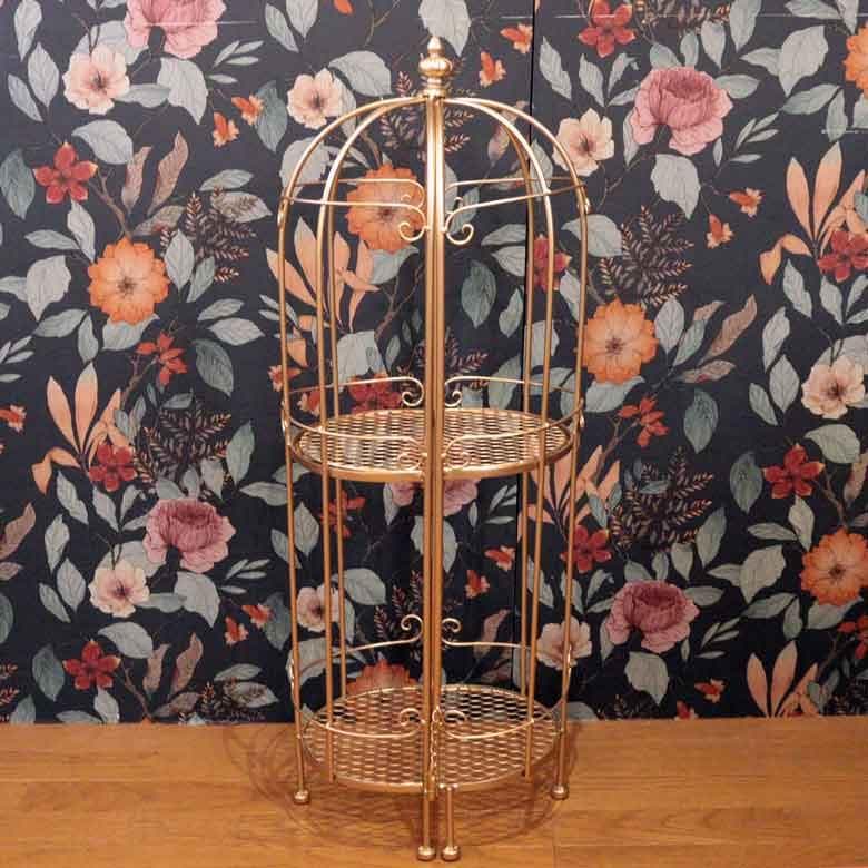 円形シェルフ アルミ バードケージSシャンパンゴールド