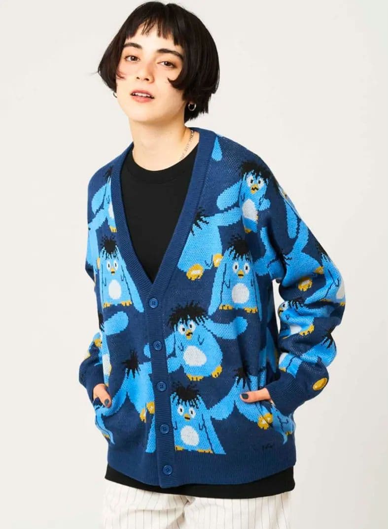 グラニフ 幽遊白書 ジャガードニットカーディガン プー L