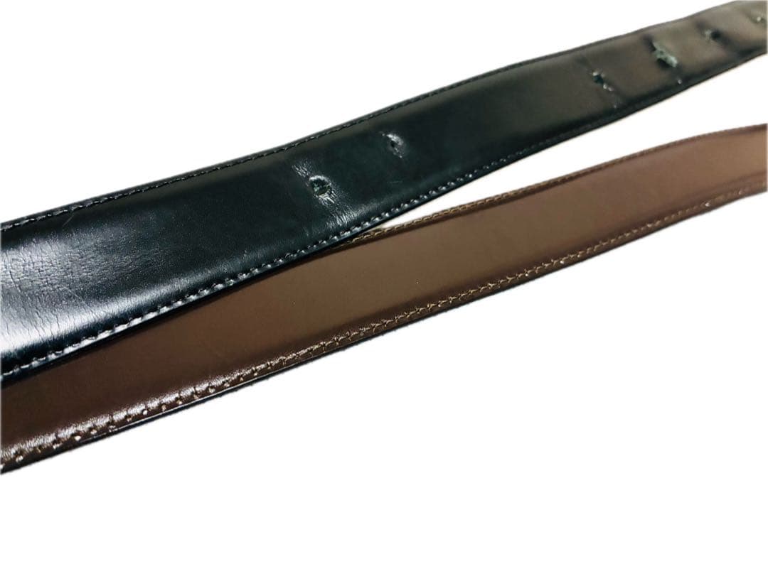 サルヴァトーレフェラガモ　レザーベルト ダブルガンチーニ　シルバー