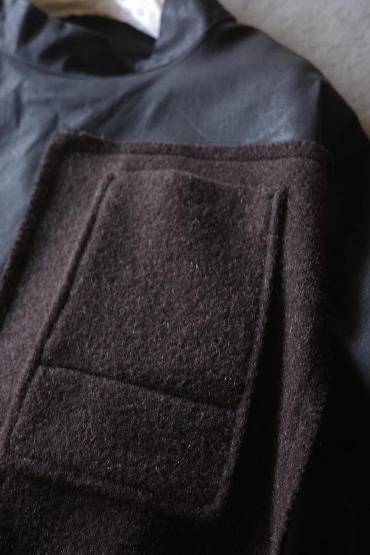 メゾンマルジェラ 21aw コーティング加工 ウールパッチラップコート