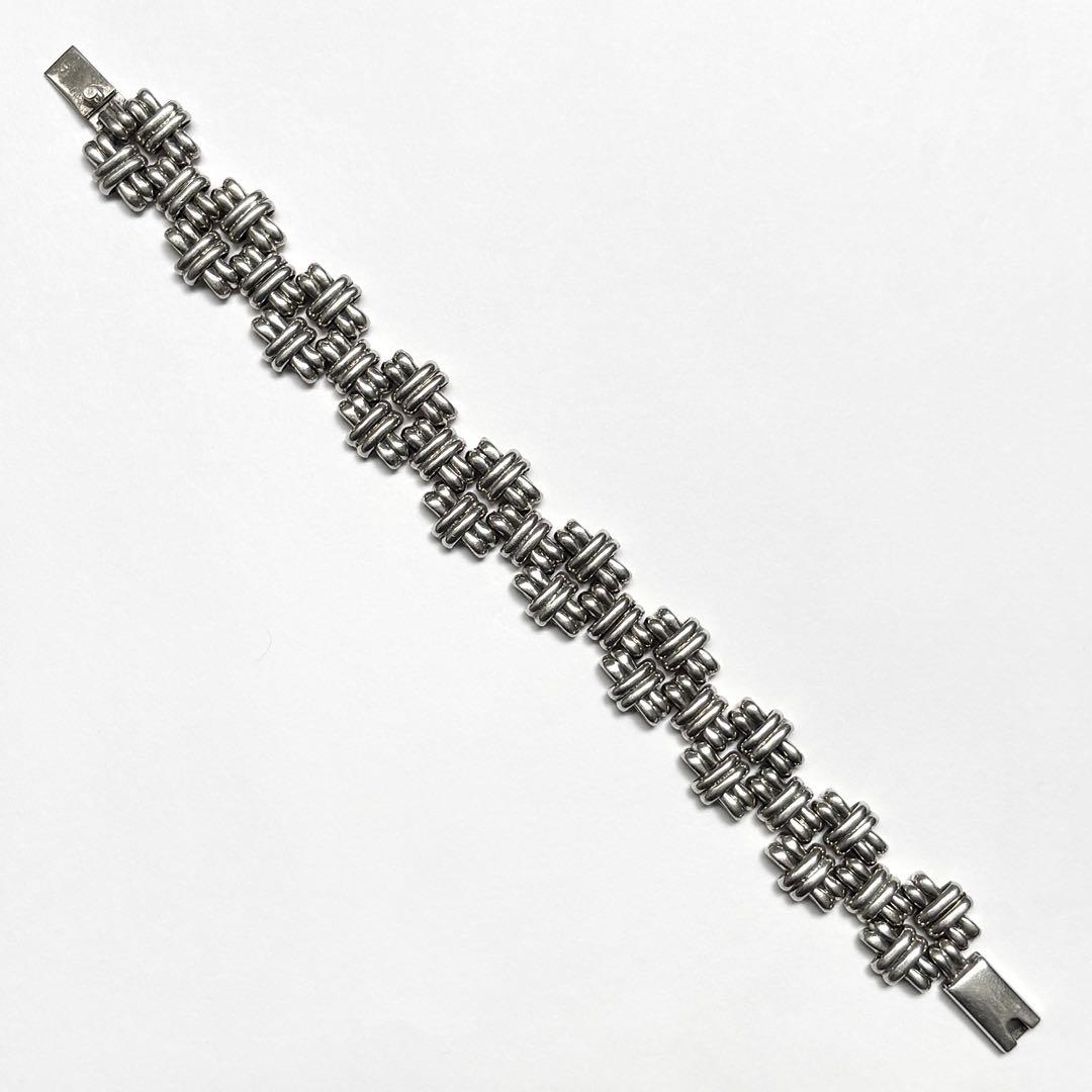 【2/1までSALE❗️】メキシコ製 925 ヘビーノットリンクブレス 72g