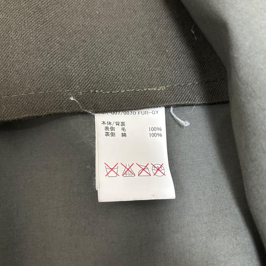 【美品】マッキントッシュ ゴム引き ステンカラーコート フード付き カーキ L