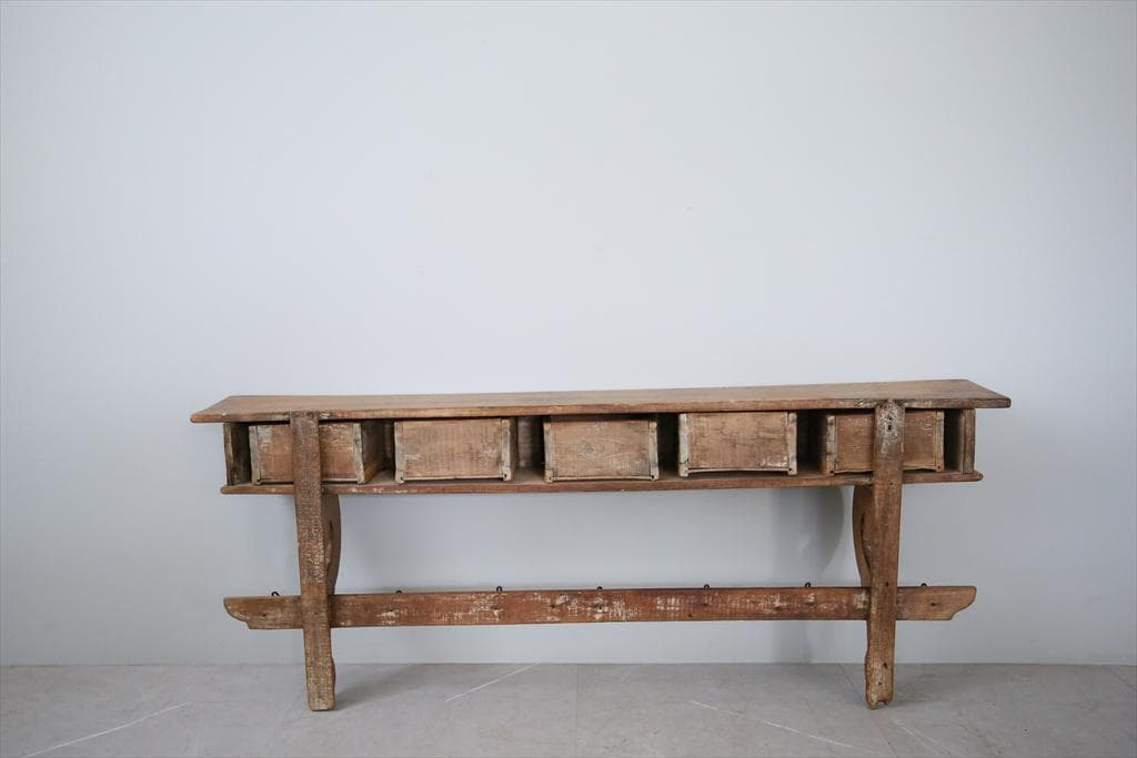 フランスアンティーク木製ウォールシェルフ/壁掛けラック/飾り棚/収納(85-85