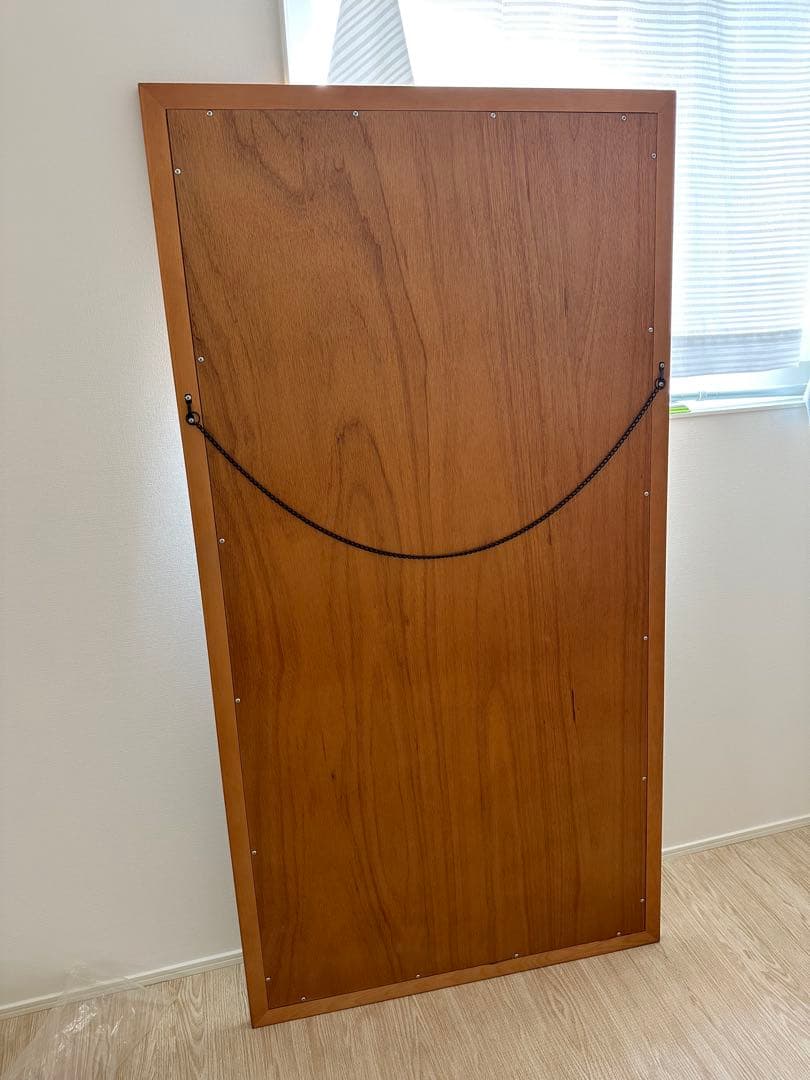 木製スタンドミラー 大きめ ブラウン