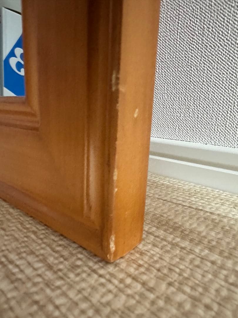 木製スタンドミラー 大きめ ブラウン