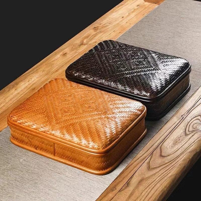 竹製 茶道具収納ボックス 収納小物入れ　お菓子入れ 2色選択可