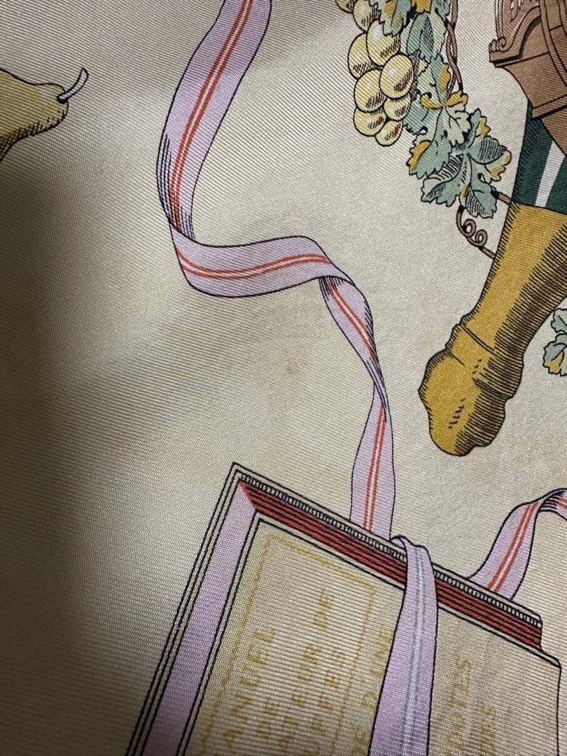 Hermès シルク スカーフ料理テーマ