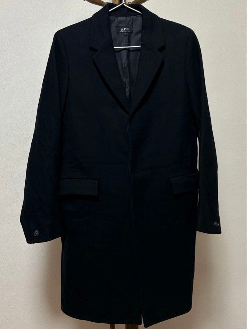 A.P.C. アーペーセー　ウール チェスターコート ブラック M