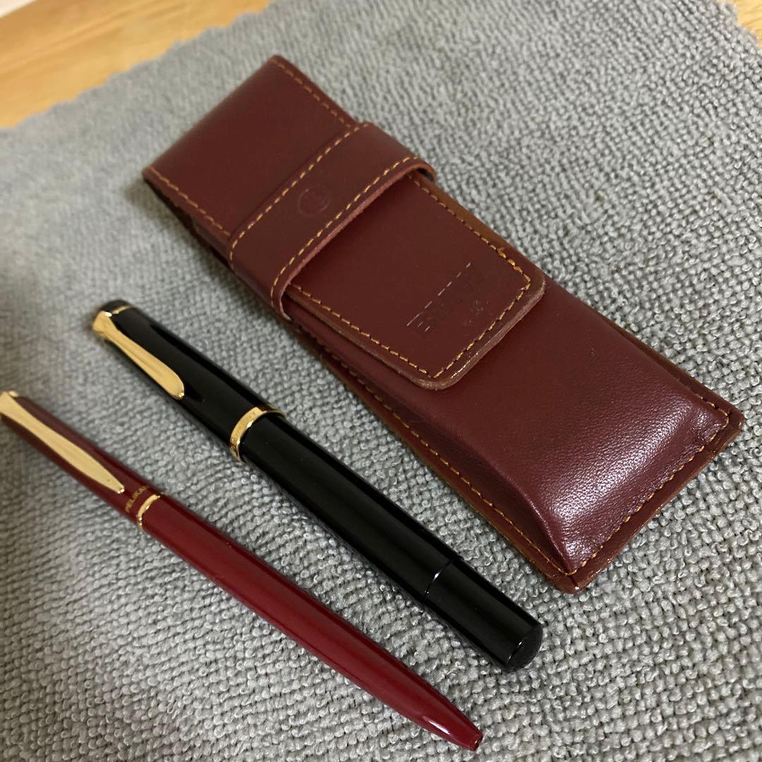 ペリカン　コラボ　万年筆　ボールペン　レザーペンケース　3点セット