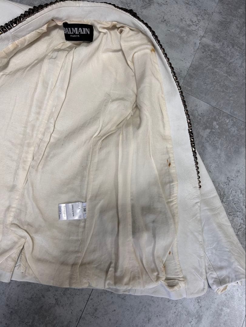 Balmain SS09 スタッズラペル　ラムスキンジャケット　36