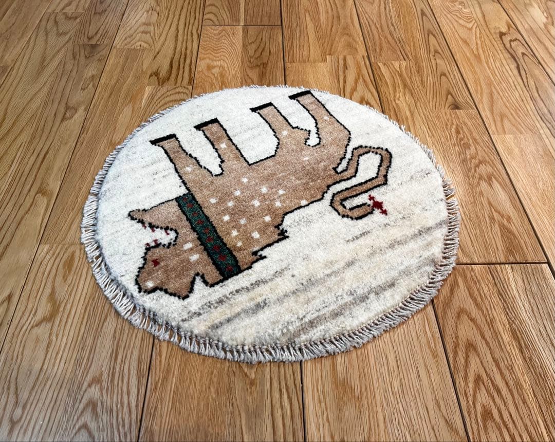 ペルシャ　アマレバフト　円形　40×40サイズ　ライオン