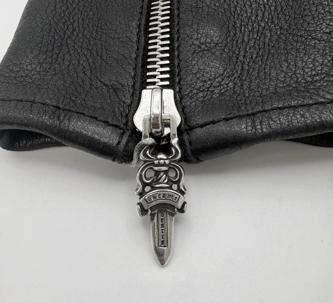 CHROME HEARTS DAGGERZIP レザー 手袋 サイズ8 ブラック