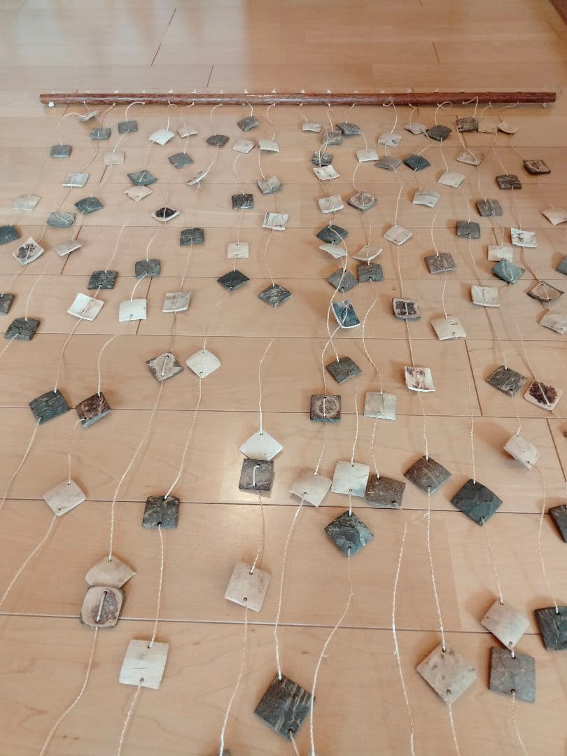 【貴重品・アンティーク】 おしゃれなウッド ビーズカーテン