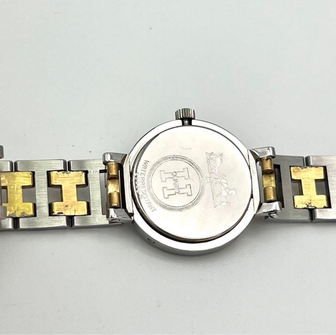 HERMES クォーツ 腕時計 クリッパー　白文字盤