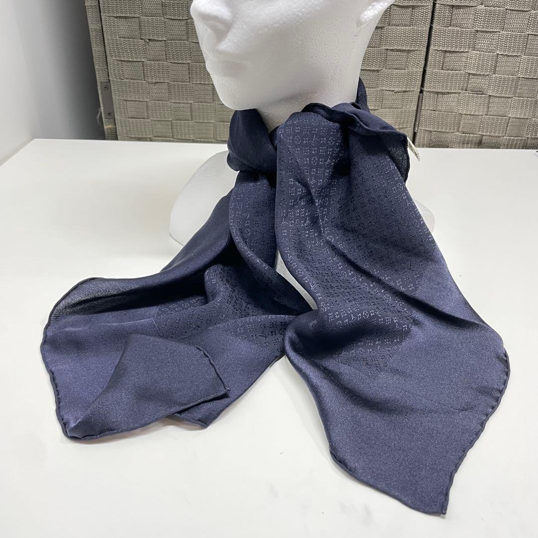 j*e様 Louis Vuitton シルク ストール ダークブルー