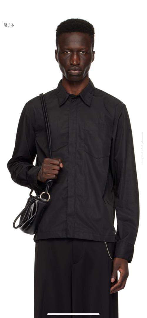 DRIES VAN NOTEN ブラックジップアップシャツ