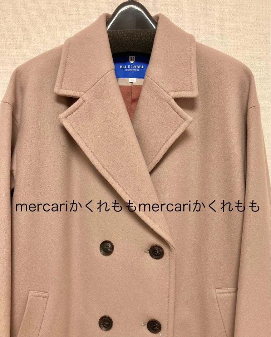 専用★ブルーレーベルクレストブリッジ チェスターコート ベージュ裏地赤チェック★