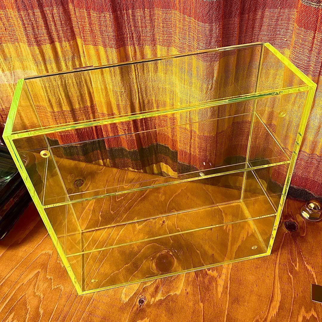 アクリル ディスプレイケース 3段 据置 壁掛け ウォールラック レトロ 美品