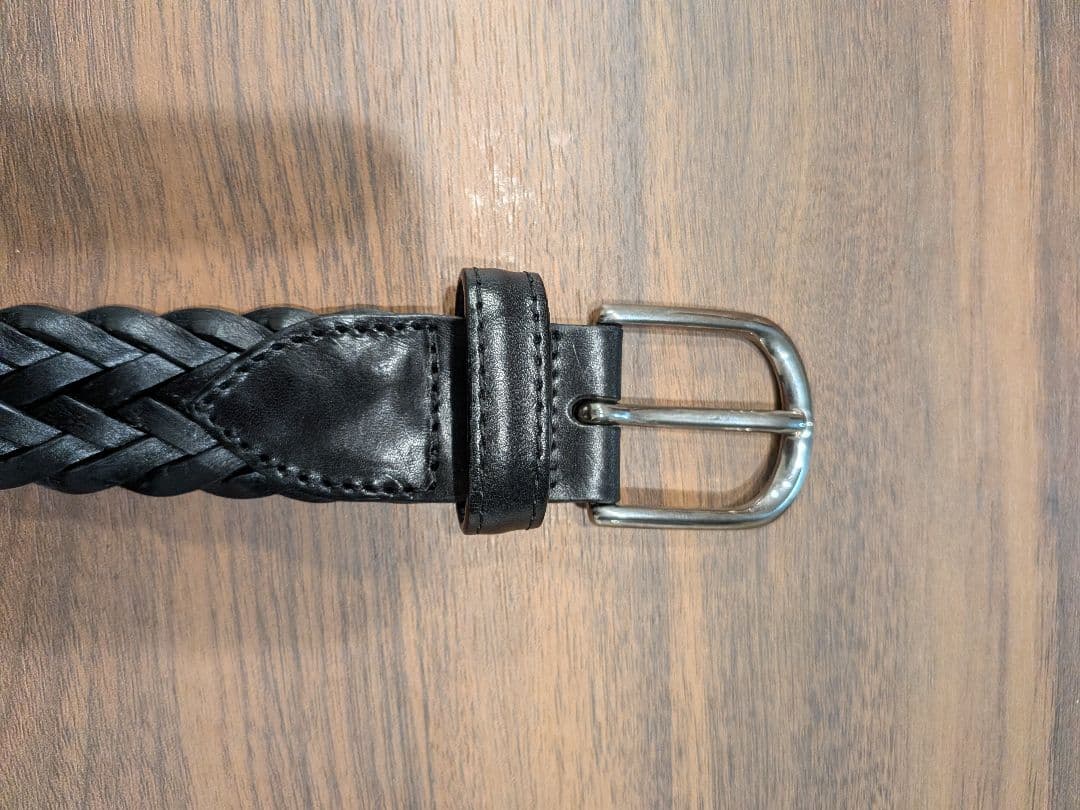 Saddler's サドラーズ ベルト メッシュ 幅3cm カーフ レザー 黒