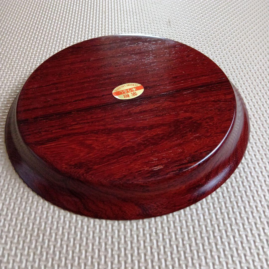 新品未使用品　漆　本うるし　紫壇　おぼん　GENUINE LACQUER