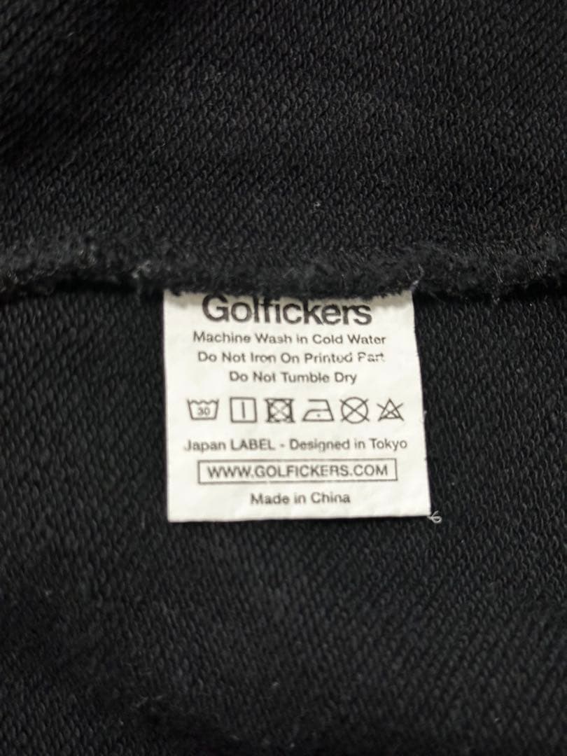 【GOLFFICKERS】長袖スウェットポロシャツ M ブラック
