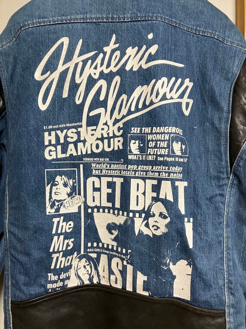 Hysteric Glamour デニムレザーダブルライダースジャケット