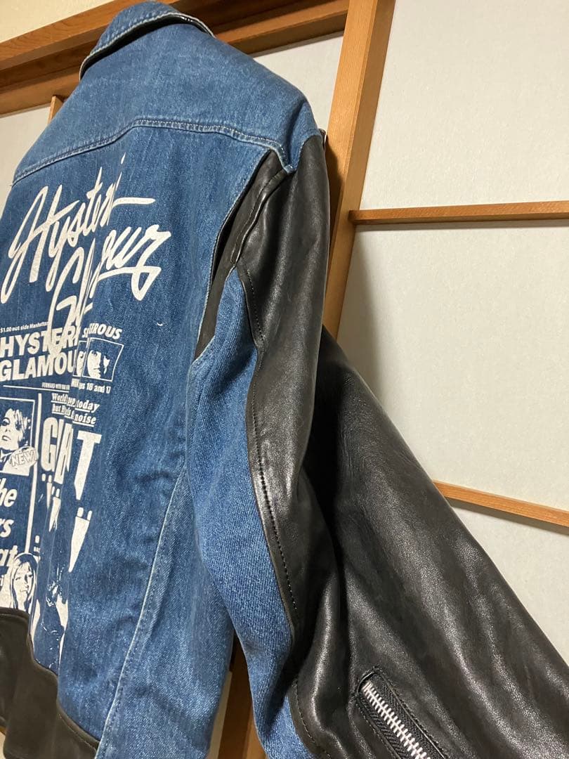 Hysteric Glamour デニムレザーダブルライダースジャケット