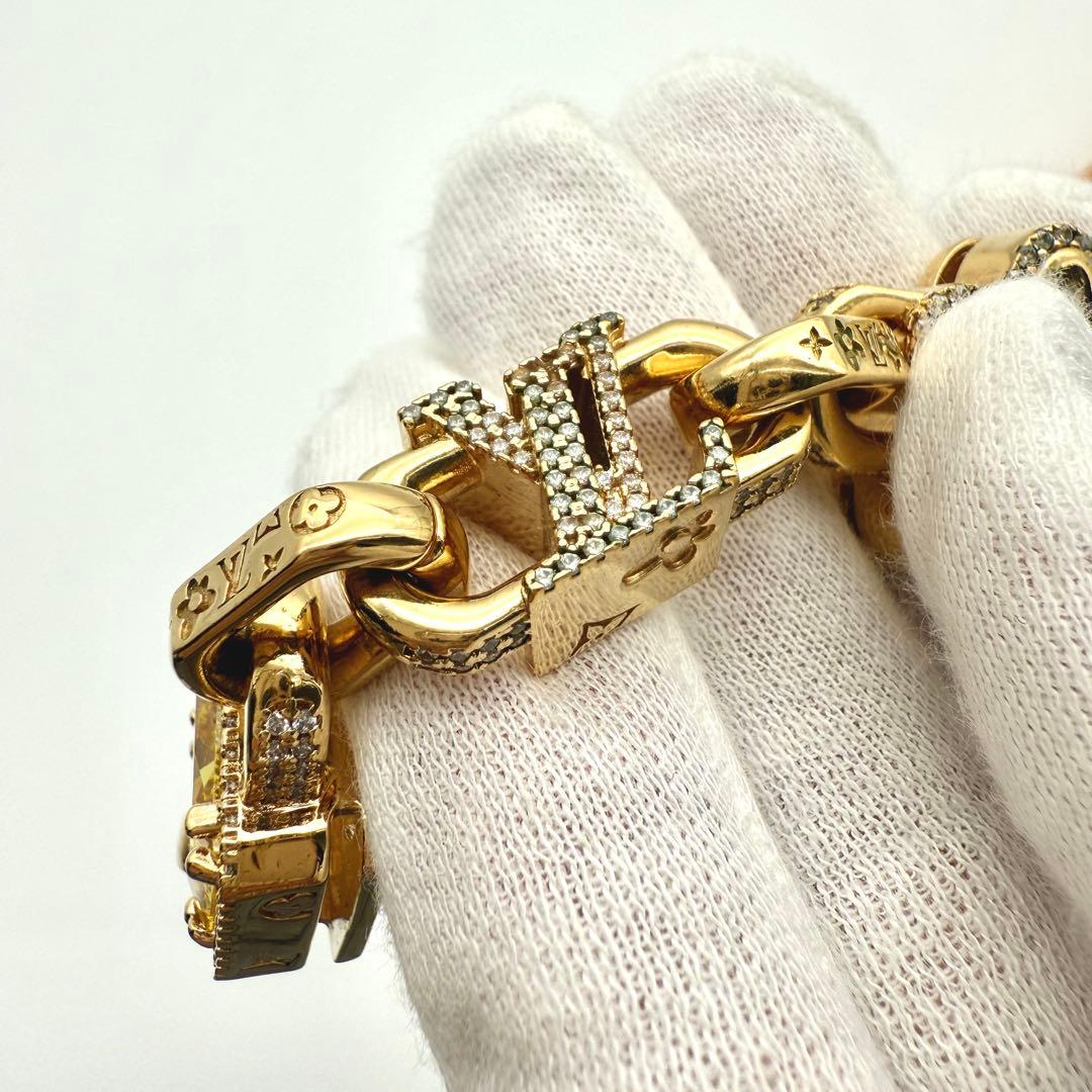 美品 ルイヴィトン パラダイス ストーン ブレスレット モノグラム LV 金