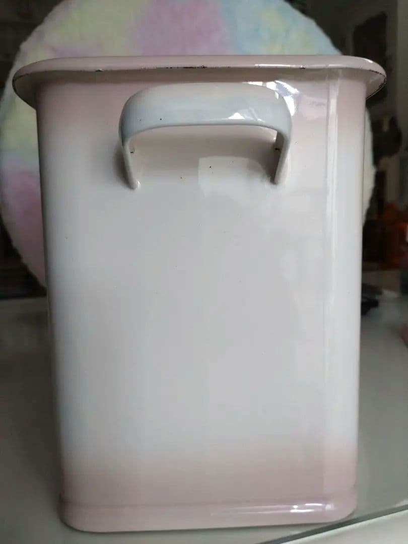 美品 イマン imane プリンセスローズ ミディ ホーロー 缶