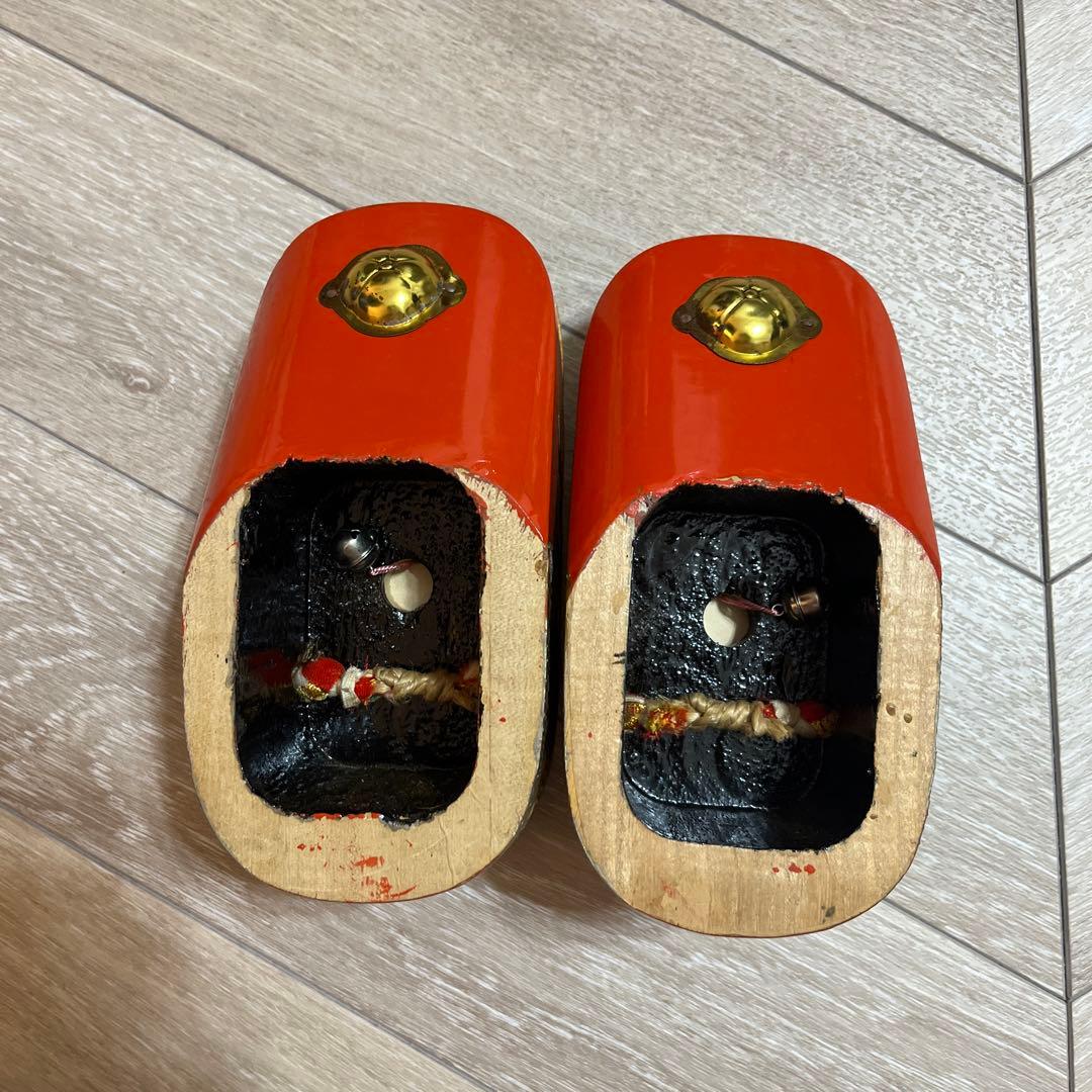 希少　七五三　ぽっくり　こっぽり　赤はなお　下駄　草履　鈴付き　鶴松　ひなまつり