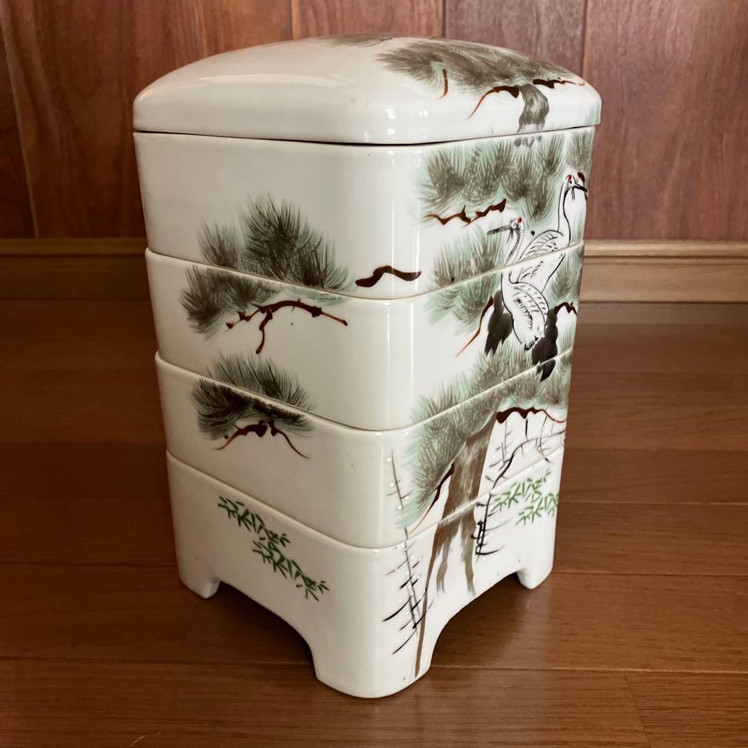 陶器製重箱4段鶴松