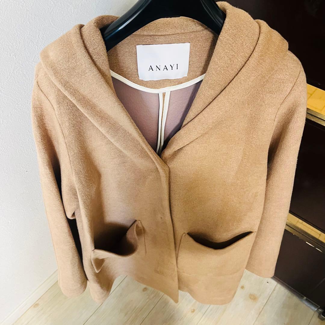 新品☆ANAYI バイカラーボンディングフードコート/セオリー、23区、ロペ