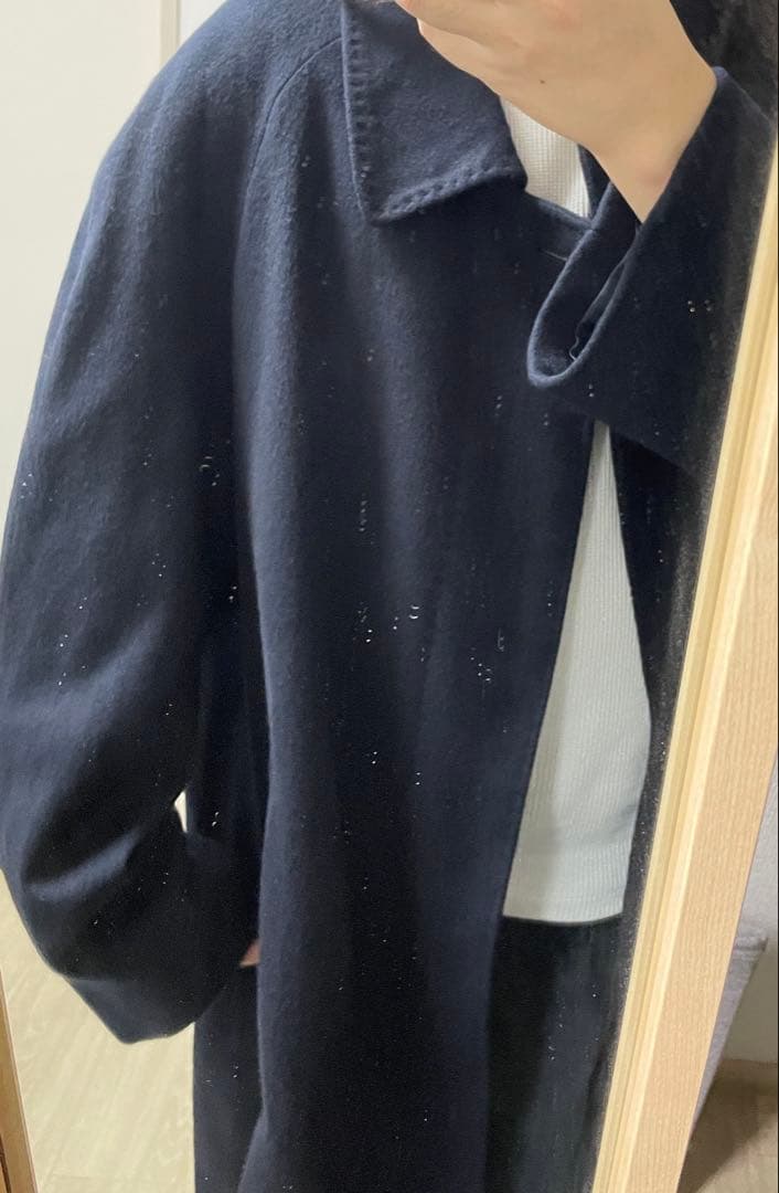 古着 カシミヤ100%バルマカーンコート ネイビー