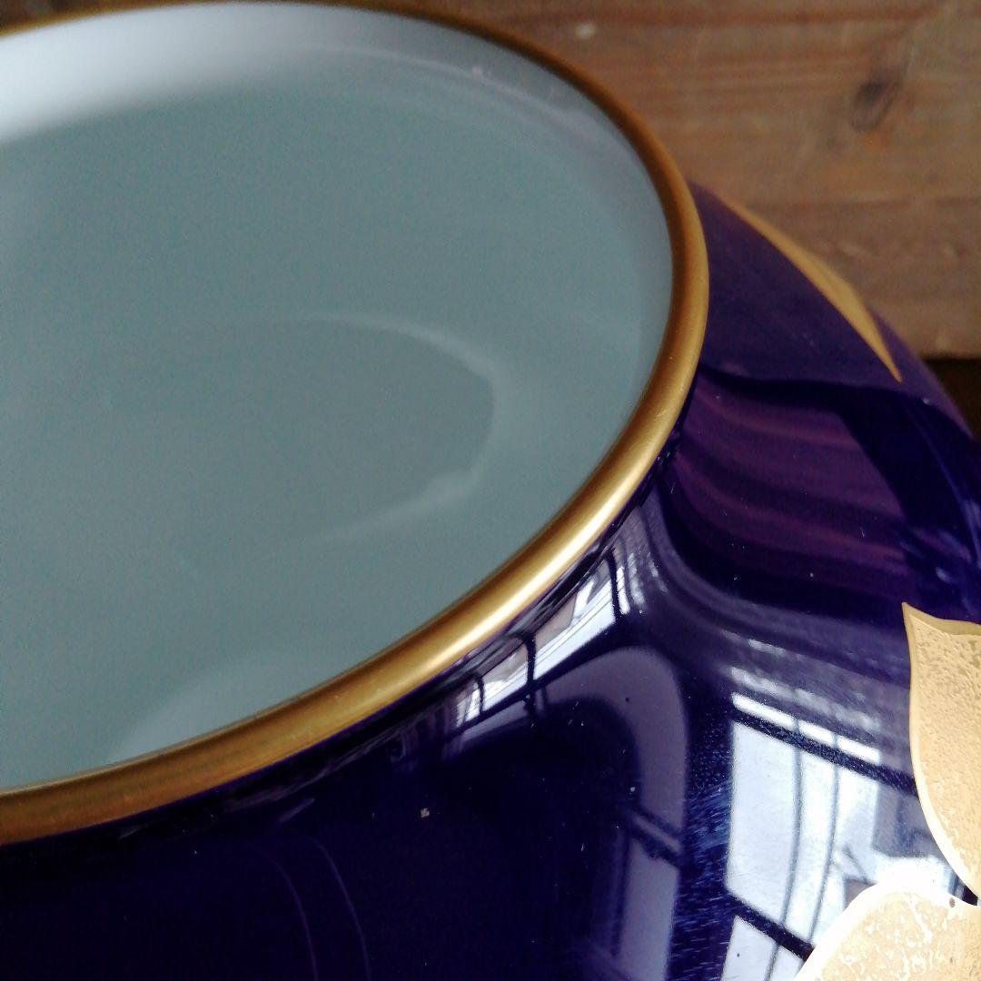 大倉陶苑　金銀彩花紋花瓶　30cm