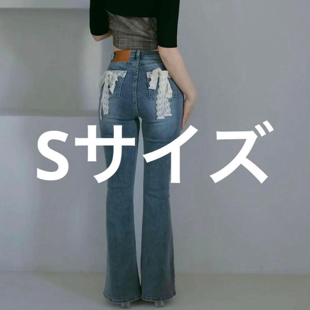 パンツ andmary Lacey ribbon denim S