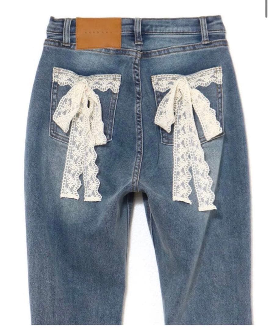 パンツ andmary Lacey ribbon denim S