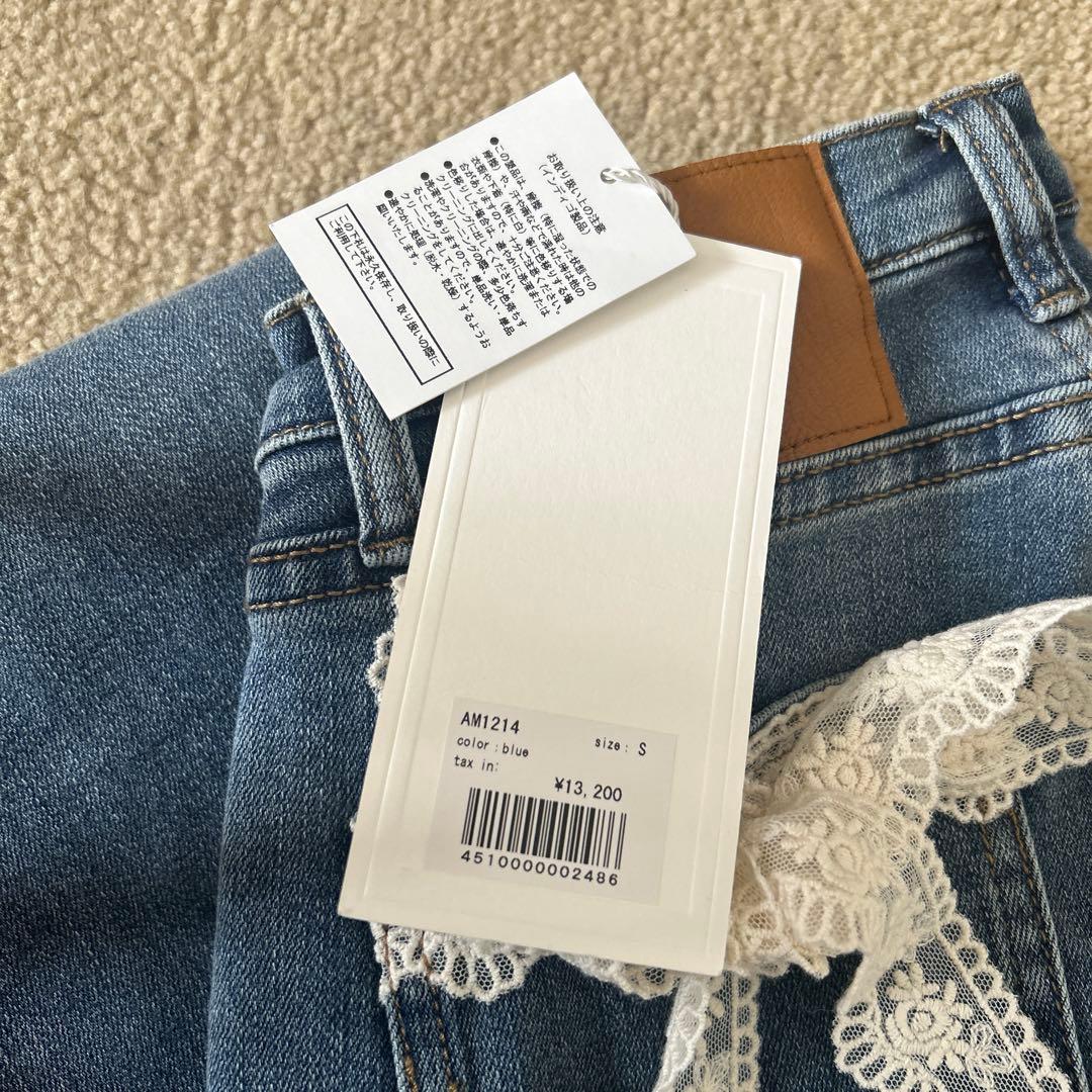 パンツ andmary Lacey ribbon denim S