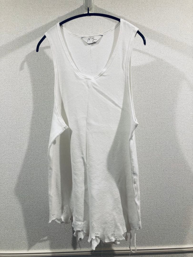 トップス ANCELLM DAMAGE WAFFLE TANK TOP size3