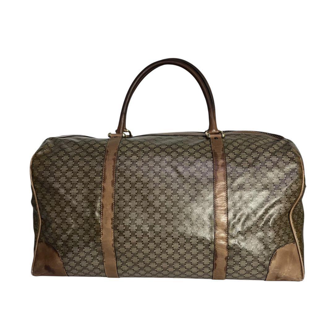 美品　CELINE 208 ボストンバッグ　トリオンフ　マカダム柄　総柄