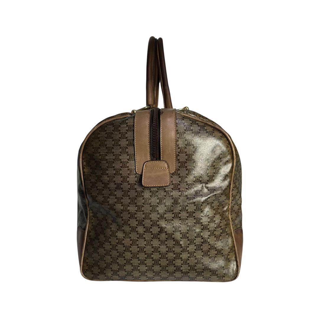 美品　CELINE 208 ボストンバッグ　トリオンフ　マカダム柄　総柄