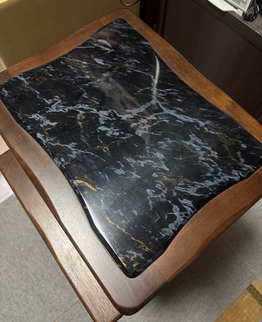 カリモク家具　電話台　ダークブラウン