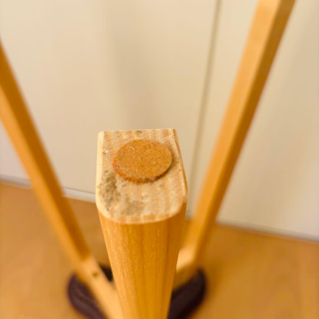 美品 飛行船スタイル マタ美 キッチンスツール ナチュラル パープル 椅子