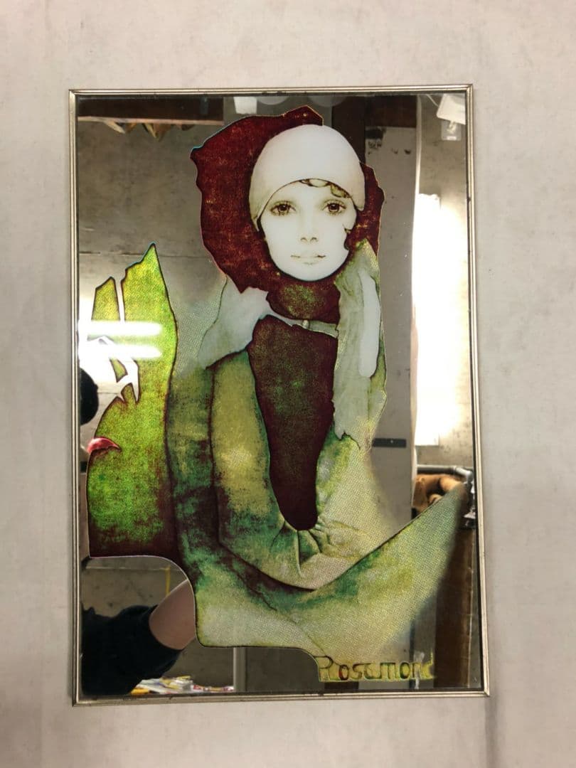 IRA Roberts　カンサイ　グラス　1978年製　女　プリント　鏡　ミラー