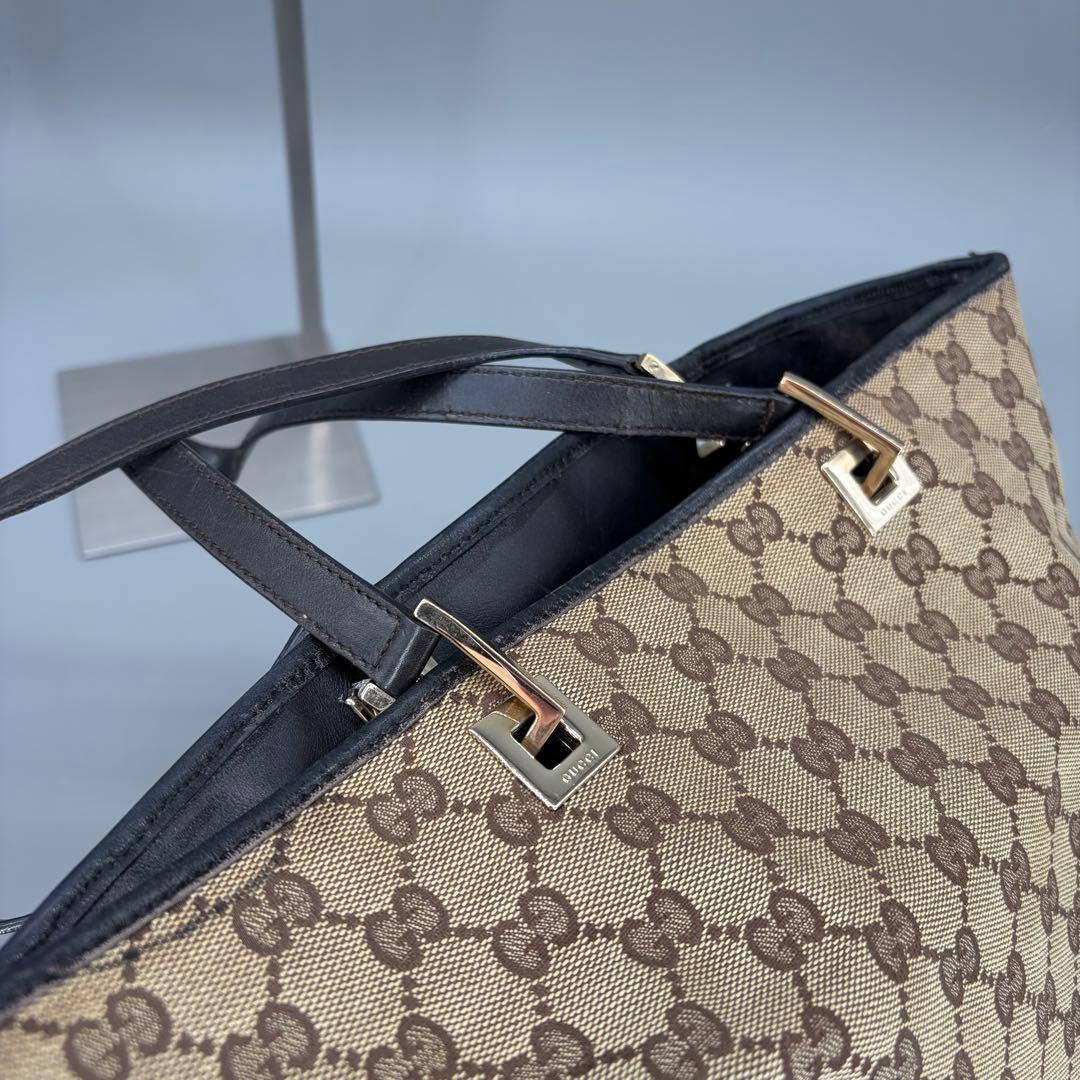 グッチ　トートバッグ　GGキャンバス　ベージュ