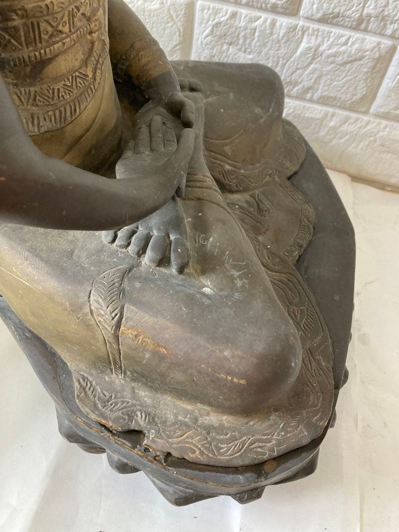 ブロンズ，中国古董仏像，古銅製，高50 cm，重約9500克