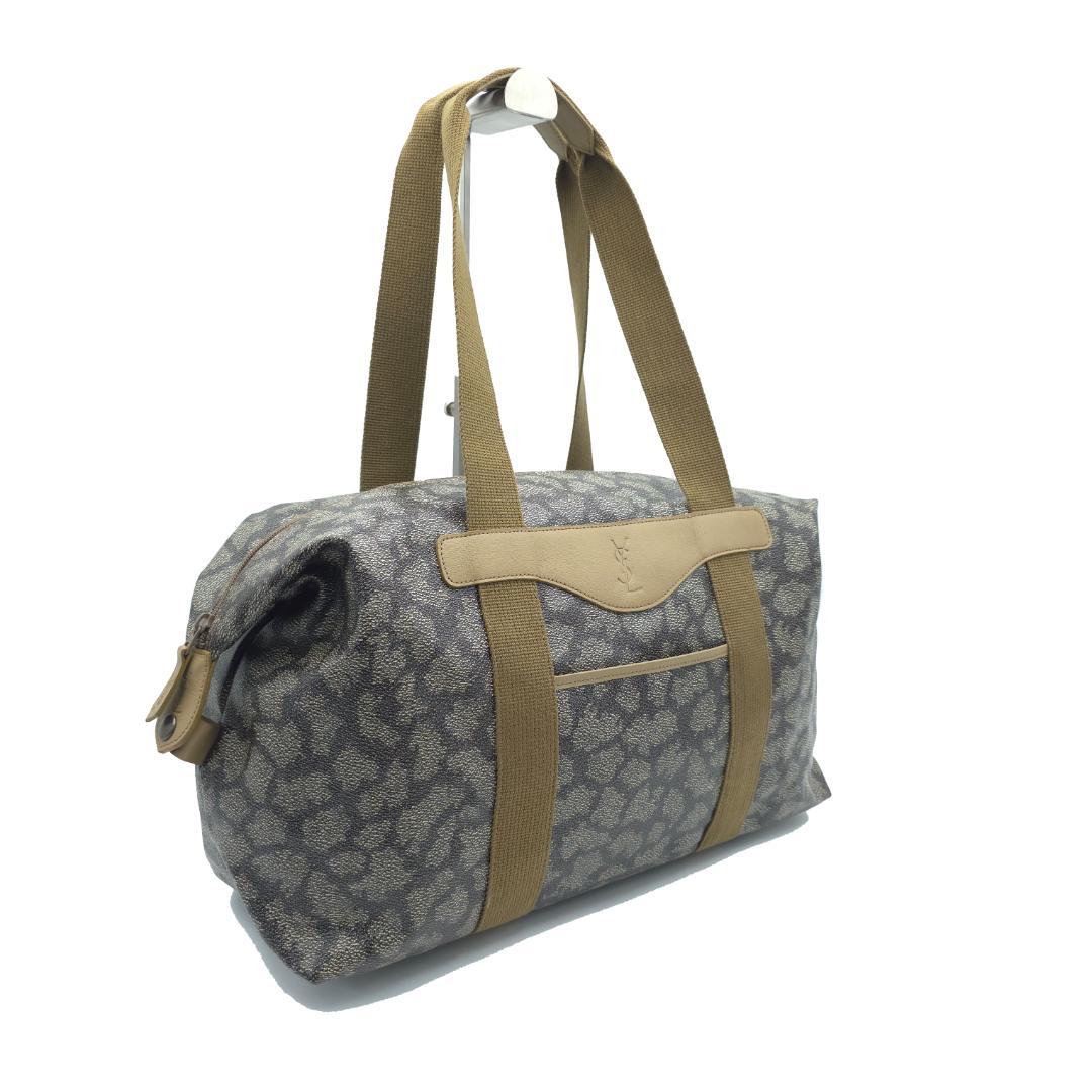 未使用級 イヴサンローラン ジラフ柄 ボストンバッグ トラベルバッグ PVC