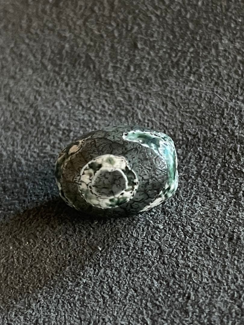 龍紋三眼天珠　エッチド技法染め　出土系　護摩供養